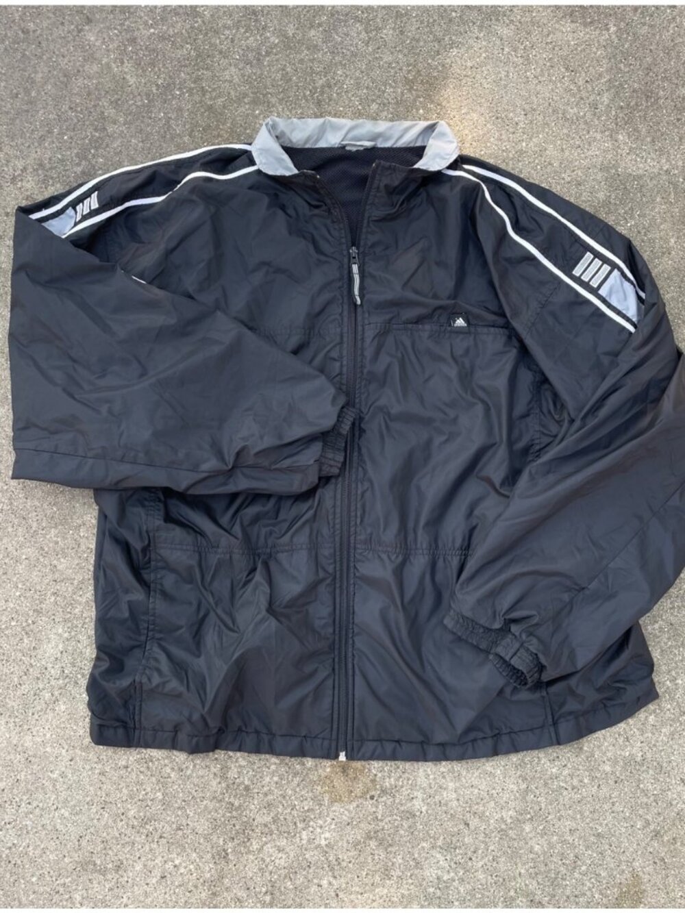 Vintage Y2K Adidas Windsuit Jacket Lightweight Black Baggy Mens XXL Streetwear